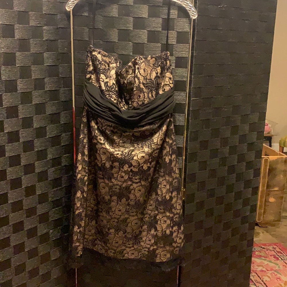 Black lace cocktail dress